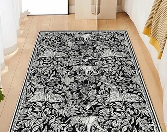 Tiger Pattern Rug: Machine Washable Non-Slip Polyester Area Rug