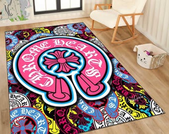 Pink Chrome rug, Chrome Rug, Rug Chrome, Machine Washable Rug,Living Room Indoor Carpet,Non-Slip Rug,Office rug, Area Rug, Hausewarming gift