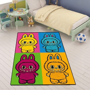Labubu rug, Kids room rug, Machine Washable Rug, Kids rug, Labubu room decor