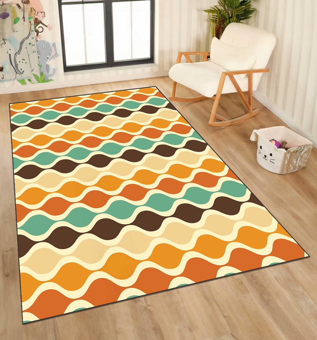 Retro Rug 70s, 80s Retro Rug, Retro Indoor/outdoor Rug, Area Rug ...