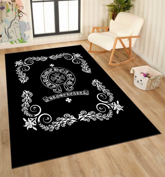 Chrome Rug, Chrome black rug,Machine Washable Rug,Living Room Indoor Carpet,Home Decor, Non-Slip Rug,Office rug, Area Rug, Hausewarming gift