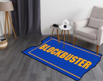 Blockbuster Video Rug: Retro 90s Nostalgia Home Theater Decor