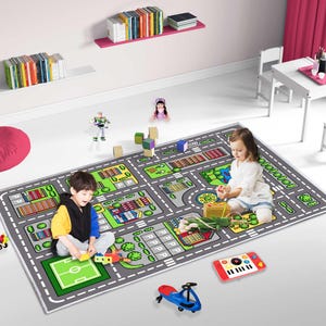 Road Rug,Car Rug,Car Racing Rug,Street Rug,Race Track Rug, Kids Room rug,Car City Town Roads Track Rug,Traffic Rug,Machine Washable Rug,zoo