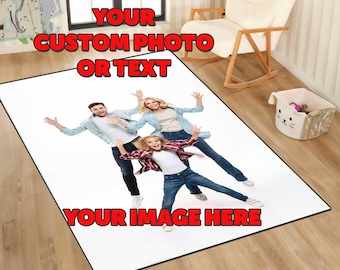 Custom print rug, Design your own rug, Luxury custom rug, Machine washable rug, Non slip backing rug, Personalized gift, Gift with photo