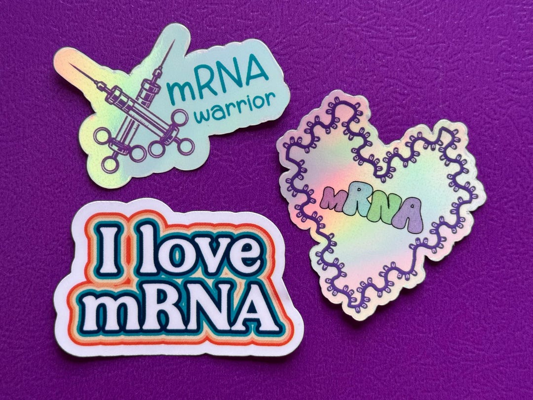 Mrna Sticker Mrna Holographic Sticker Set – Waterproof Genetics Stickers - Etsy