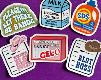 Biology Lab Sticker Set: Western Blotting- Waterproof Vinyl