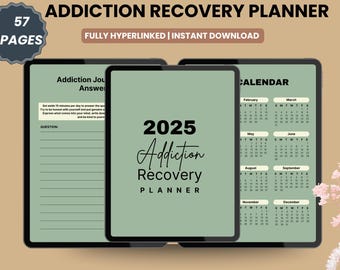 Addiction Recovery Journal: 57-Page Sobriety Tracker (PDF Download