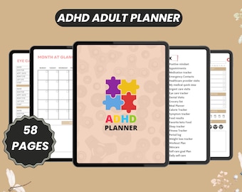 Journal de planification du TDAH : Cahier d'exercices concentration et productivité (58 pages imprimables)