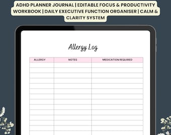 Journal de planification du TDAH : cahier d'exercices sur les fonctions exécutives pour adultes et adolescents (PDF imprimable de 59 pages)