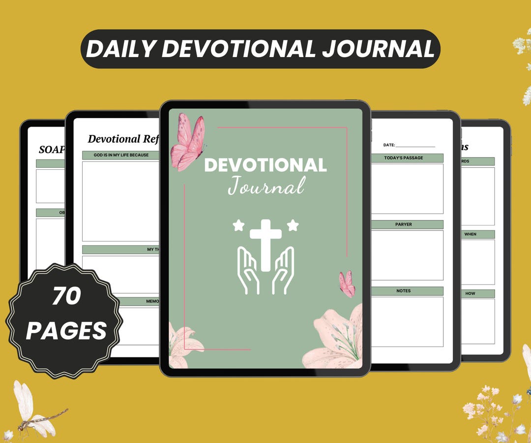 Printable Christian Devotional Planner: 70-page Scripture Study Journal ...