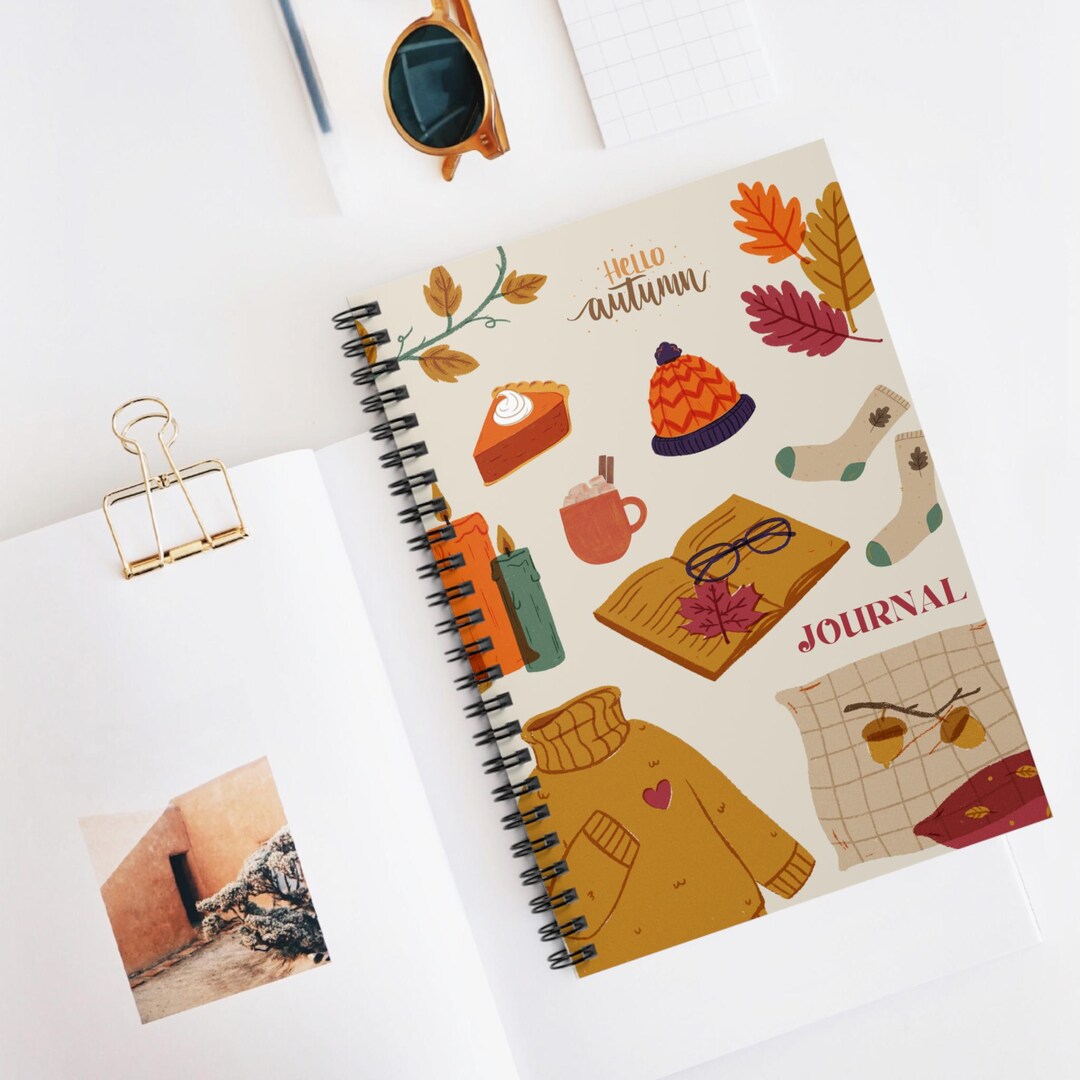 Fall Themed Spiral Notebook: Cozy Autumn Journal, Ruled Line - Etsy
