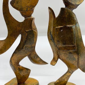 Geisha metal figurine statues - pair