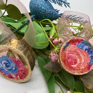 Christmas ornaments - set of 5 roses
