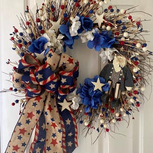 Handmade wreath -  USA red white and blue