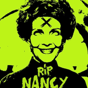 Nancy Reagan zombie punk pin
