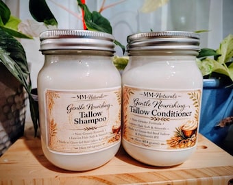NEW- Fall Scents! Made to Order! Custom Tallow Shampoo Conditioner | Grass-fed, Sulfate-Free Hair Care