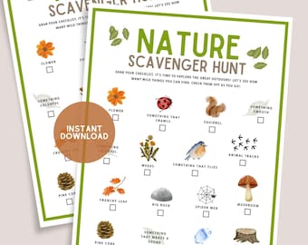 Natur Schnitzeljagd für Kinder | Outdoor Familienspiel (Instant Download)