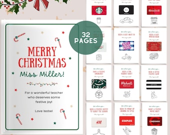 Printable Christmas Gift Card Book for Teacher | “For When You…” Pages | PDF