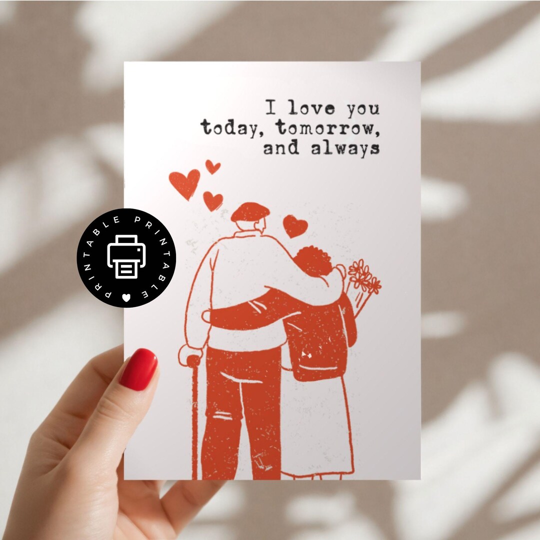 Romantic Anniversary Card | I Love You Printable (PDF Download, Canva ...
