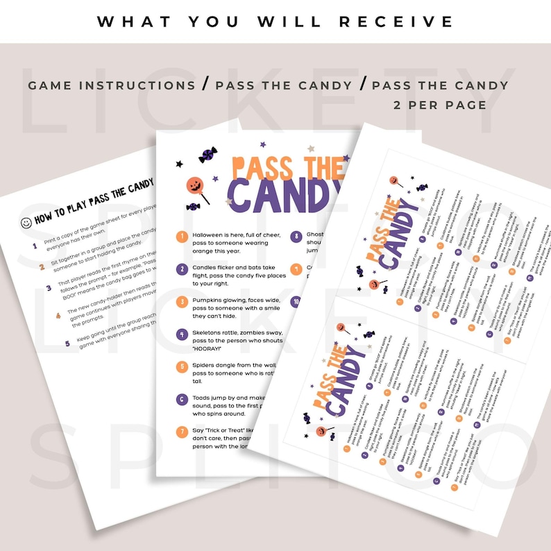 Halloween Pass the Candy Game: Printable Party Activity (PDF) - Etsy