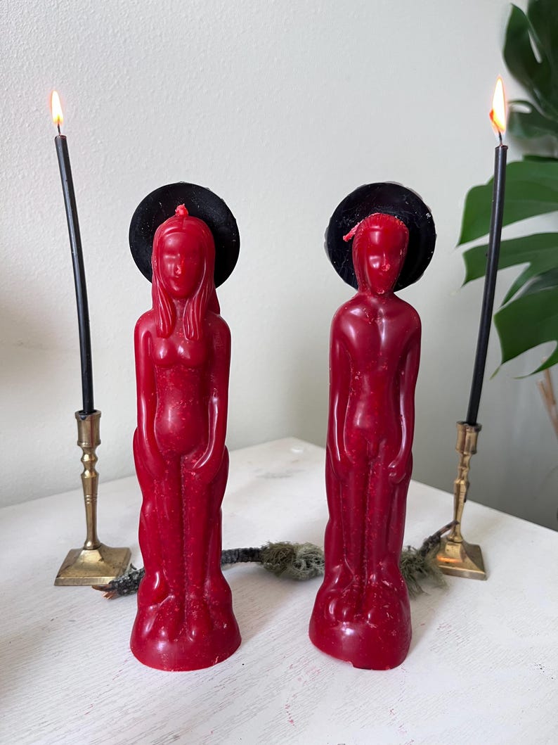 Red Figure Ritual Candle | Black Moon Halo, New Moon Manifestation ...