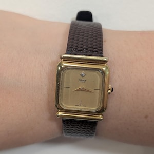 Reloj Camy Geneve vintage chapado en oro – Caja con pantalla de televisión de los años 70, cuerda manual