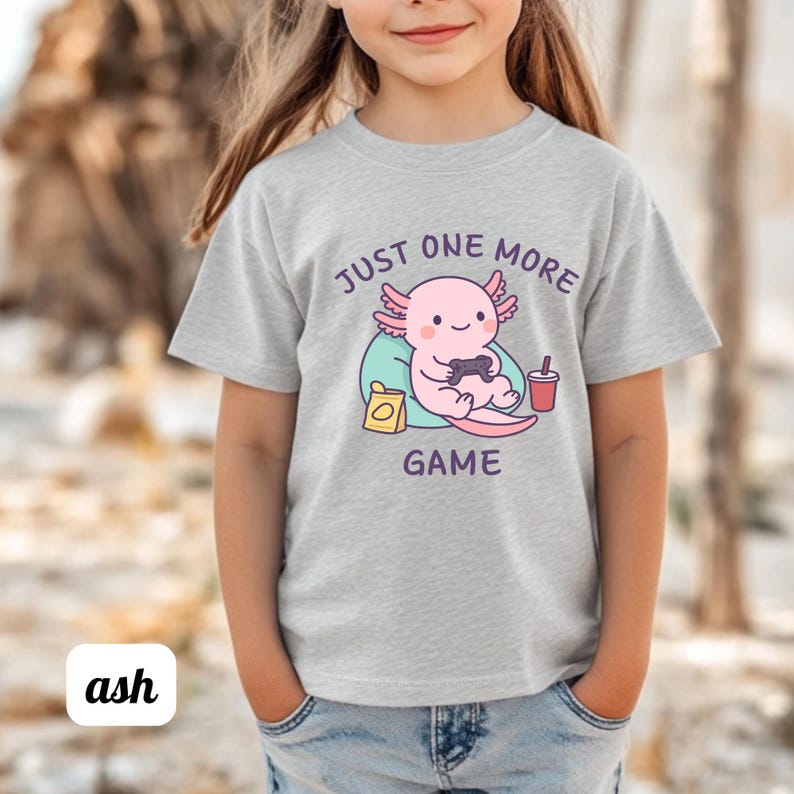 Axolotl Shirt Kids Leuke Gamer Axolotl Tee Grappig Dier Shirt Kids Gift Kawaii Salamander Shirt Peuter Jeugd Tee afbeelding 6