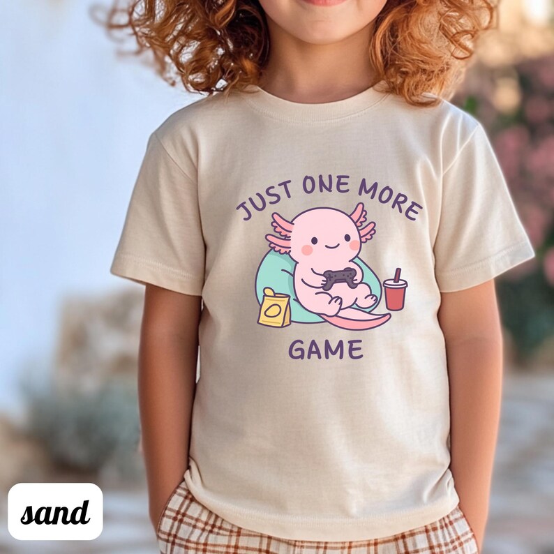 Axolotl Shirt Kids Leuke Gamer Axolotl Tee Grappig Dier Shirt Kids Gift Kawaii Salamander Shirt Peuter Jeugd Tee afbeelding 3