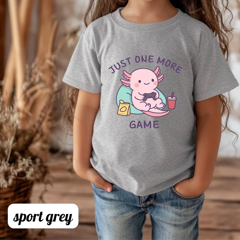Axolotl Shirt Kids Leuke Gamer Axolotl Tee Grappig Dier Shirt Kids Gift Kawaii Salamander Shirt Peuter Jeugd Tee afbeelding 7