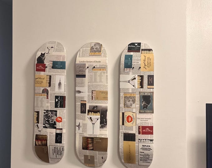 3 Piece Custom Skateboard Wall Decor - personalized according to buyer!