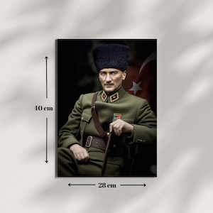 Atatürk Wandplakat, Metallwandplakat, personalisierte Metallwandkunst, Wandkunst Wohnzimmer, Wanddekor, Paarmetallwandkunst, Bürowand