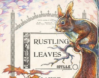 The Rustler - Squirrel illustration on sheet music cover - Archival Giclée Print