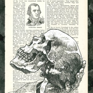 Skull in Hand - Shakespearian Art on Vintage Page - Museum Quality Print