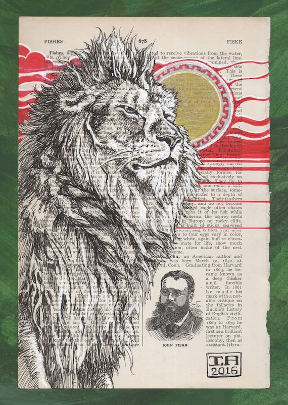 Lion of the Sun - Astrological Leo Illustration - Museum Quality Giclée Print