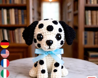 Schema per realizzare un amigurumi di un dalmata all'uncinetto in formato PDF / Peluche adatto ai principianti (Download PDF)