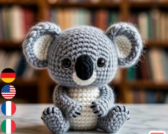 Mini Koala Amigurumi all'uncinetto, schema PDF / Cucciolo di 15 cm / Grazioso piccolo peluche / Adatto ai principianti / Idea regalo
