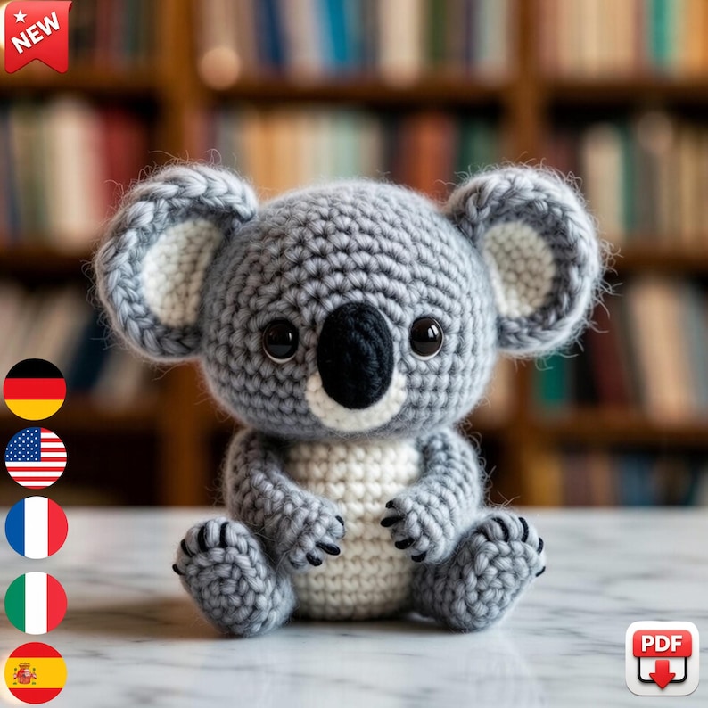 Mini Koala Amigurumi Crochet Pattern PDF | 15 Cm Baby Animal | Cute ...