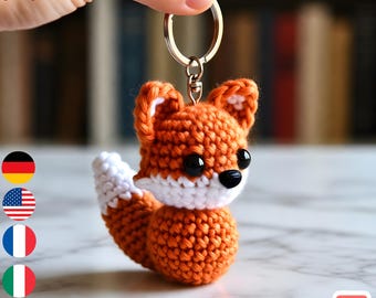 Patrón de ganchillo para llavero de bola de amigurumi de zorro – Lindo mini peluche kawaii