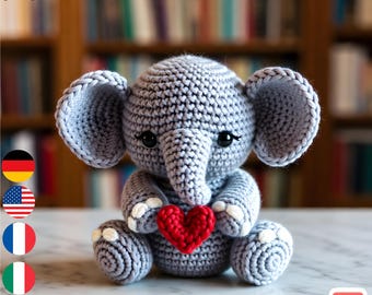 Schema per mini elefante amigurumi all'uncinetto / Adatto ai principianti (Schema in PDF)