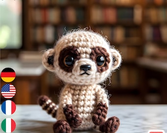 Schema per mini suricato amigurumi all'uncinetto / Peluche adatto ai principianti (Download PDF)