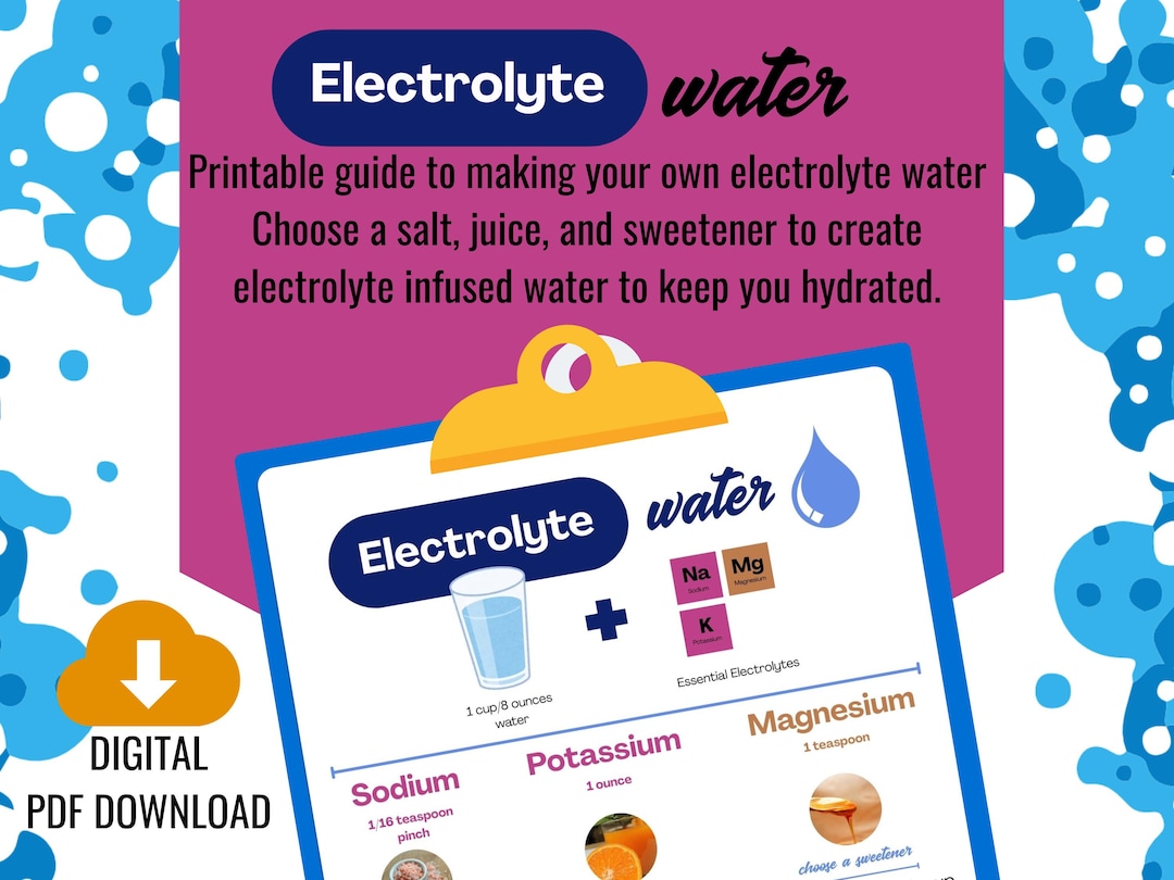 Electrolyte Reference Guide Electrolyte Water Reference Guide, Ingredients for Sodium, Potassium ...