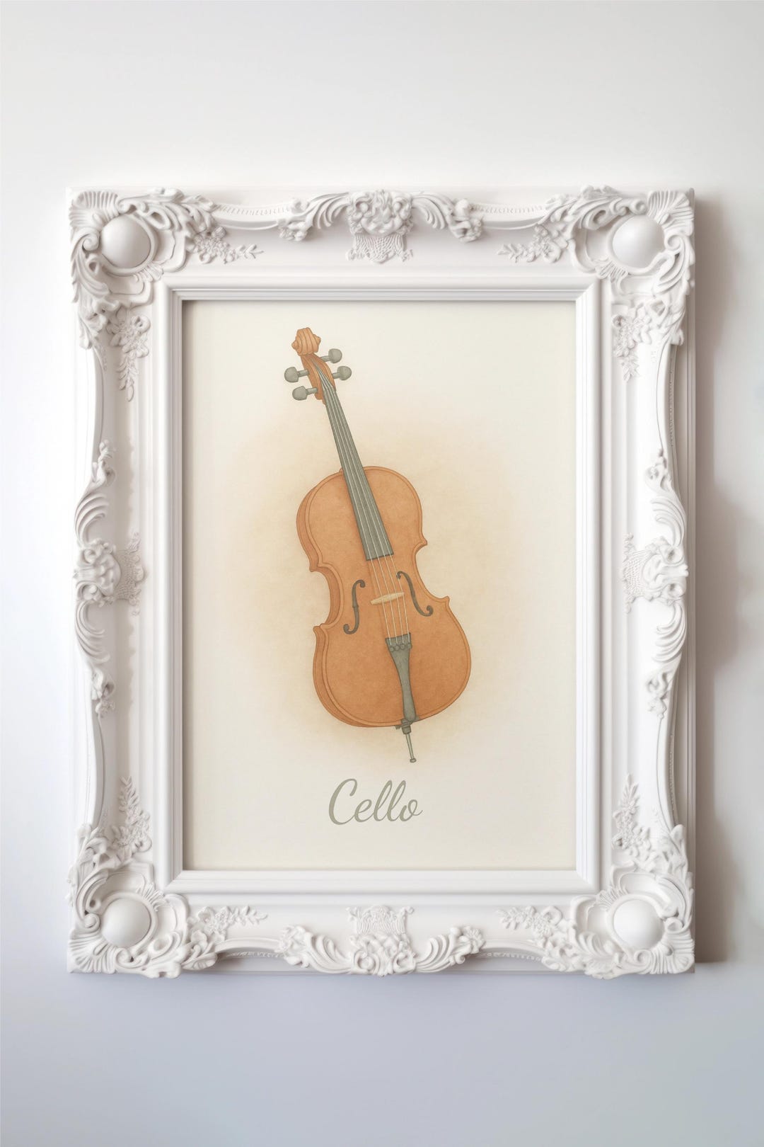 Watercolor String Instruments Cello Wall Art Printable – Watercolor String Instrument Decor, Gifts ...