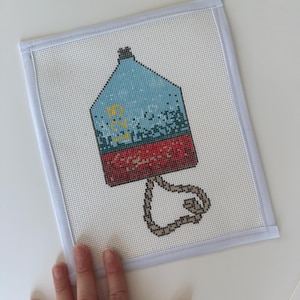 Buoy Needlepoint Canvas - Hand painted, stitch painted, 13 mesh canvas