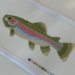 Gobelinstickerei Regenbogenforelle (Fisch) Leinwand - Stich bedruckte 18-Mesh-Leinwand