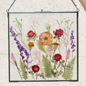 Pressed Flower Art: Real Meadow Flowers in Floating Frame