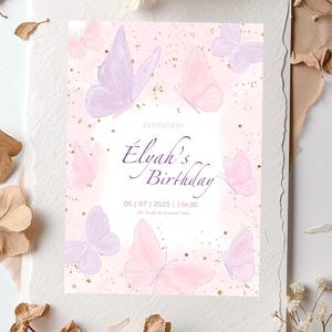 Carte d’invitation d’anniversaire papillon
