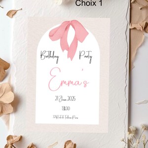 Carte d’invitation d’anniversaire ruban
