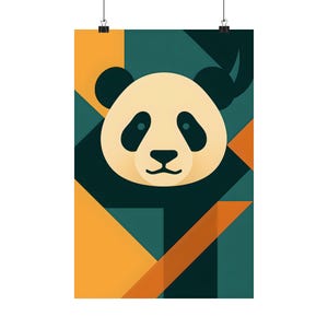 Geometric Panda Poster, Modern Wall Art, Animal Print, Home Decor, Cute Nursery Decor, Gift for Panda Lovers