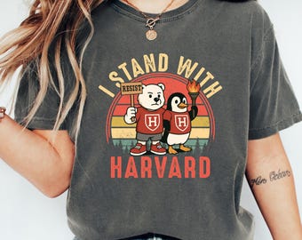 I Stand With Harvard T shirt, Resist Bear Penguin Shirt, Anti Trump Shirt, FDT Shirt, Resistance Tee, Hands Off Harvard Shirt, Student Voice