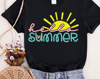 Hello Summer Shirt, Cute Summer Shirt, Summer Shirt, Ice Cream Shirt, Last Day Of School T-Shirt, Summer Holiday Clothes, Beach T-Shirt